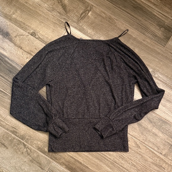 Anthropologie Charcoal V-Neck Sweater - Picture 3 of 5